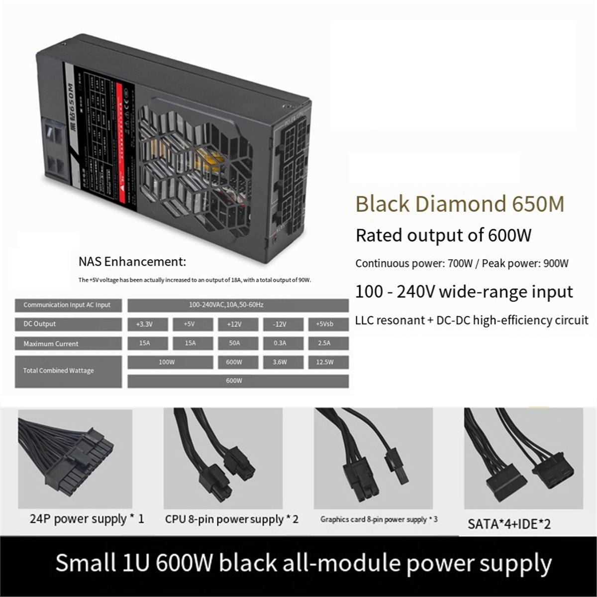 Flex Atx Power Supply 600W 1U - A14G Flex 600W – modułowy zasilacz