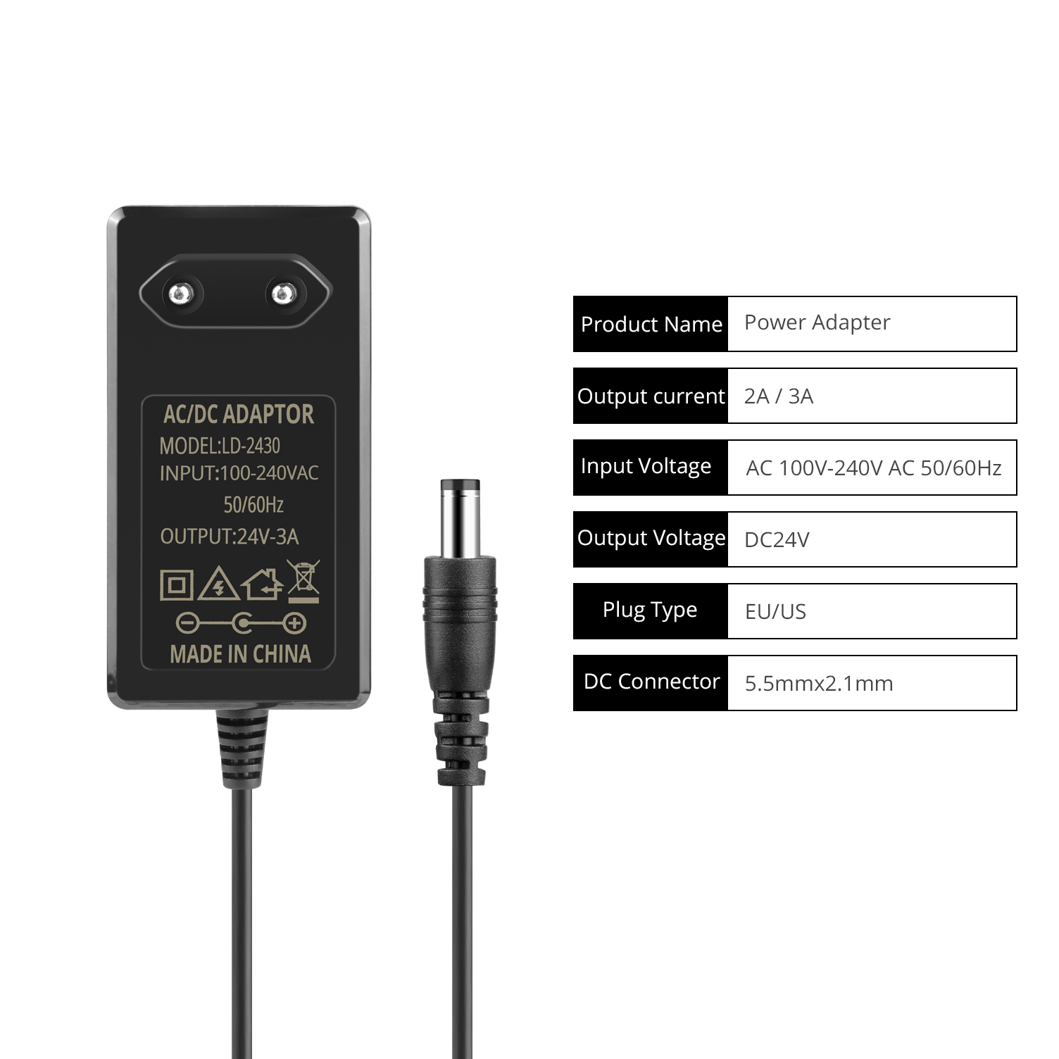 Czarny zasilacz 24 V DC z wtyc – Smps Power Supply recenzja i cena