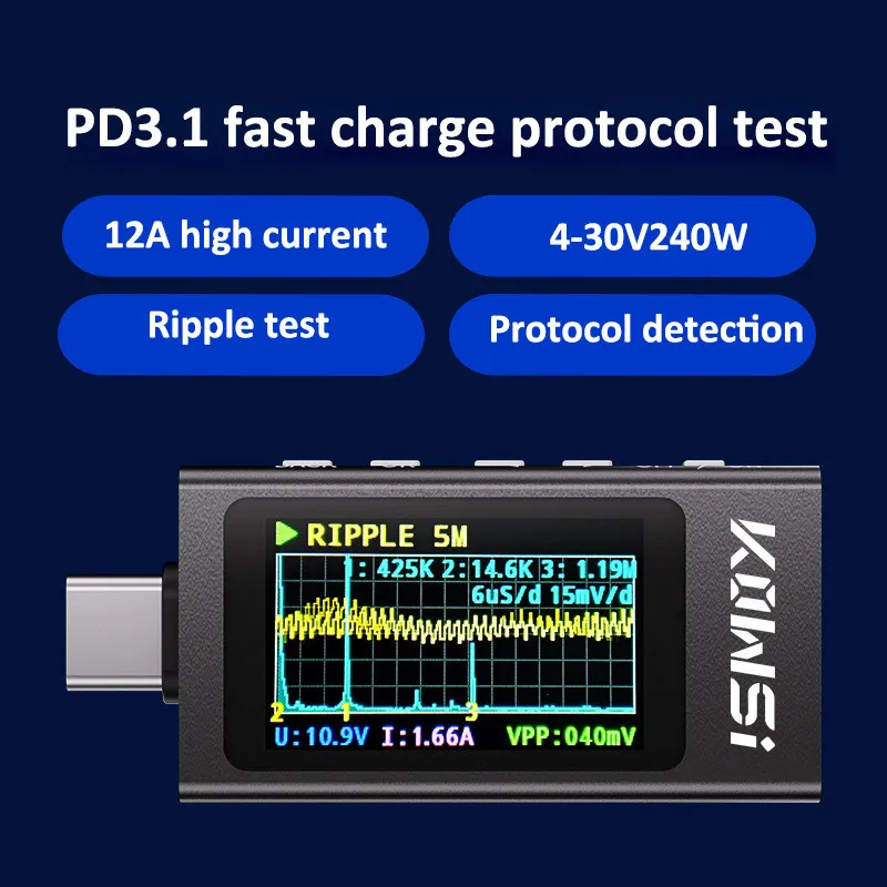 KWS-X1 Tester typu C Cyfrowy a – Power Supply Tester recenzja i cena